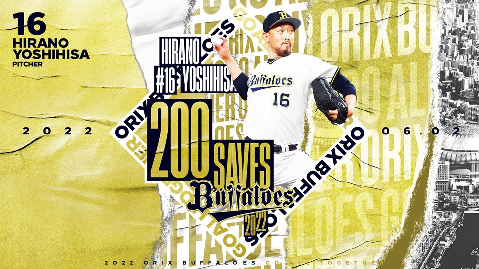 06s オリックス・バファローズ 平野佳寿 #16 サードユニフォーム F 06s オリックス・バファローズ 平野佳寿 #16 サードユニフォーム F