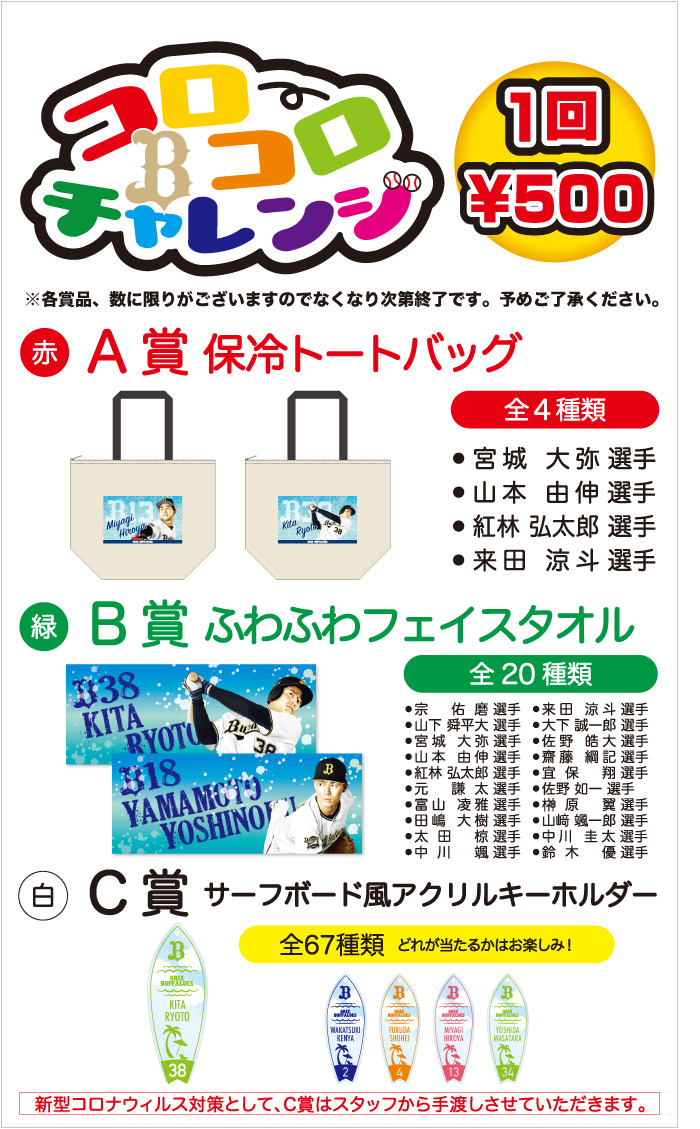 注目ショップ オリックス コロコロチャレンジ 福田周平