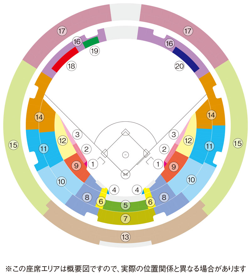 京セラ公式戦球場図・セ・パ交流戦
