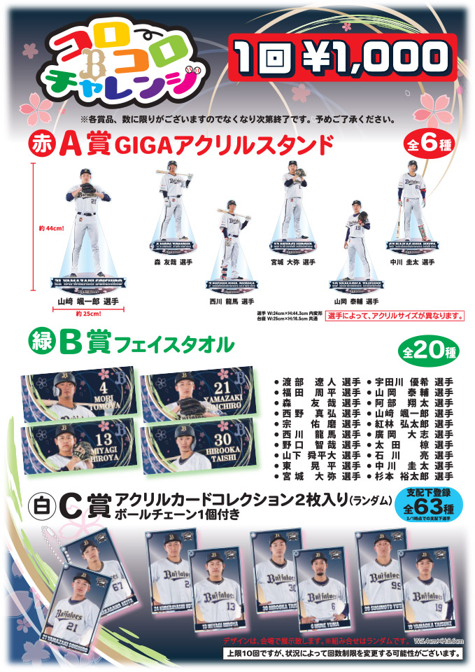 Bs開幕シリーズ2024」3月29日（金）～3月31日（日）各グッズ販売