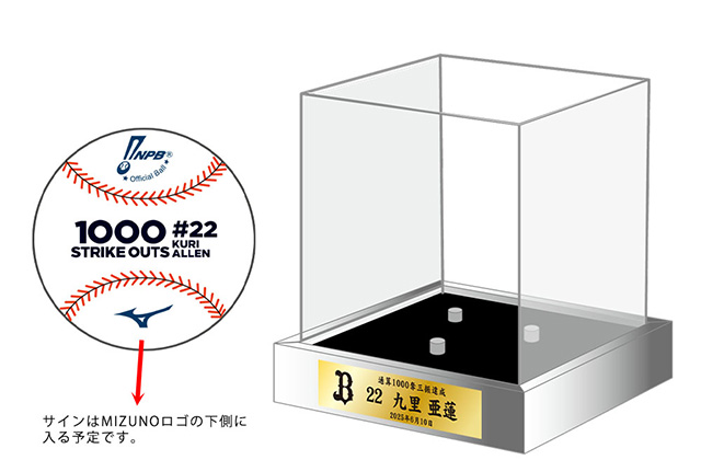九里亜蓮投手「通算1000奪三振」達成記念グッズ第2弾