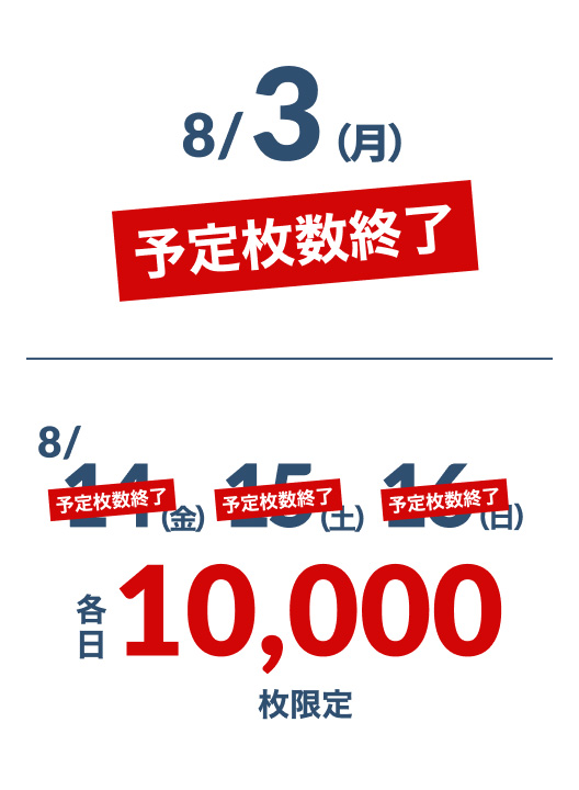 予定枚数終了