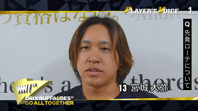 PLAYER’S VOICE ～選手の意気込み～VOL.1